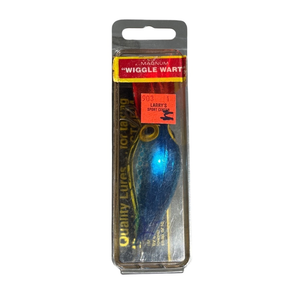 Storm Magnum Wiggle Wart Vintage Crankbait Fishing Lure Blue Silver Red Lip